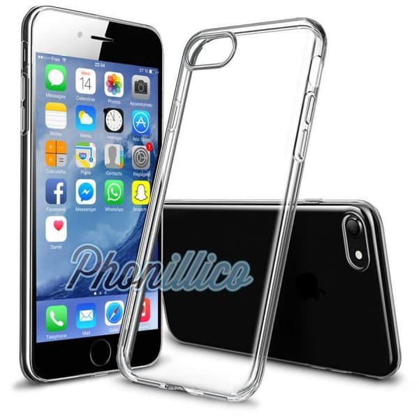 Coque TPU + Lasi kestävyyden suoja Apple iPhone 8:lle - Phonillico® Transparent
