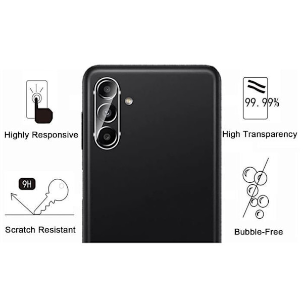 Skyddskamera - Phonillico - Samsung Galaxy A34 5G - Paket med 2 - Härdat Glas - Represistent Transparent