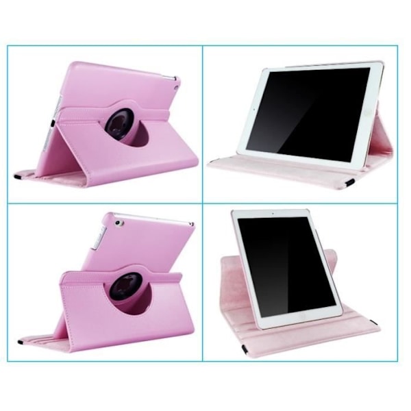 Skyddsfodral - Phonillico - Rotationsskal 360 - Rosa - Kompatibel med iPad 6:e/5:e generationen - Hård Rosa