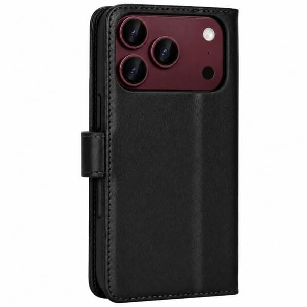 Cover til iPhone 18 PRO MAX - Sort Portefølje med Magnetisk Klap og Kortplads Phonillico® Svart
