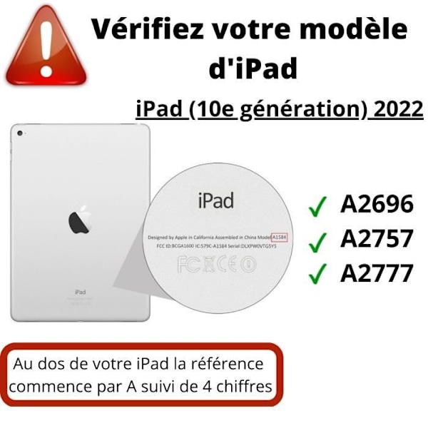 360 Rotationscover Sort til iPad 10 (10. generation 2022) - Etui Beskyttelse Portræt Landskab Stødabsorberende Phonillico®
