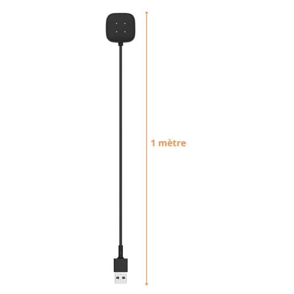 Laddare Kompatibel med Fitbit Versa 4 - Versa 3 - Sense 2 - Sense - USB-kabel 1 meter Adapter för Klocka Phonillico®