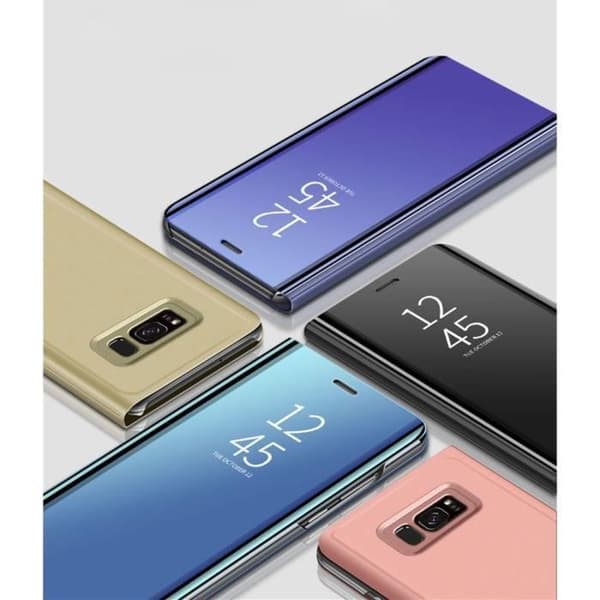 Coque til Samsung Galaxy A9 2018 A920 - Hætte Etui Klap Spejl Blå Beskyttelse Clear View [Phonillico®] Blå