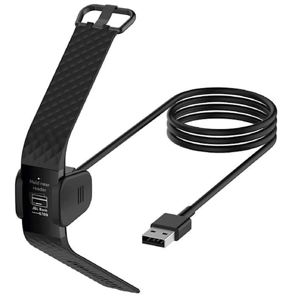 Laddare för Fitbit CHARGE 4 - PHONILLICO - Svart USB-ersättningskabel Svart