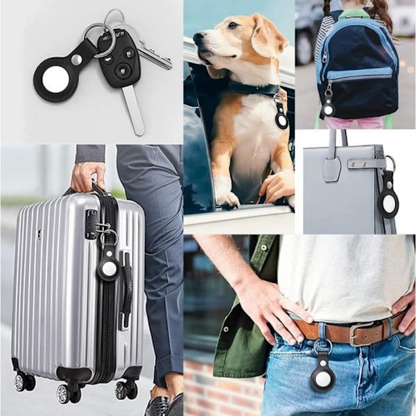 Coque kompatibel med AirTag fra 2021 [Sæt med 2] Silikone Rosa Nøglering Tag Dække Beskyttelse Blød Phonillico®