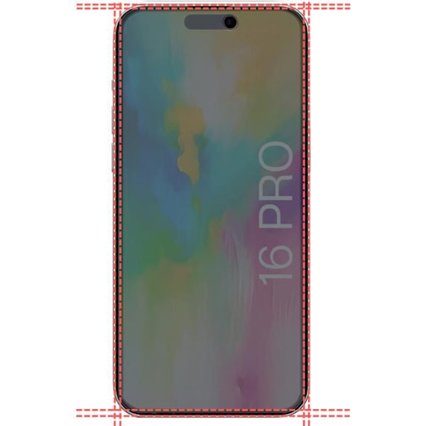 Skærmbeskyttelse - Phonillico® - iPhone 16 PRO - Tempereret Glas - Pakke med 2 - Anti-Spion Svart