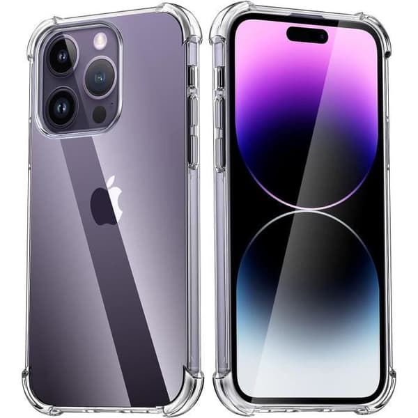 Coque til iPhone 15 PRO - Stødabsorbent Beskyttelse Silikone Blød Transparent Phonillico®