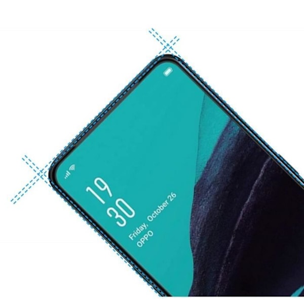 Skyddande skal - Phonillico® - OPPO RENO 2 - Mjuk silikon - Härdat glas - Ultranätt Transparent, svart