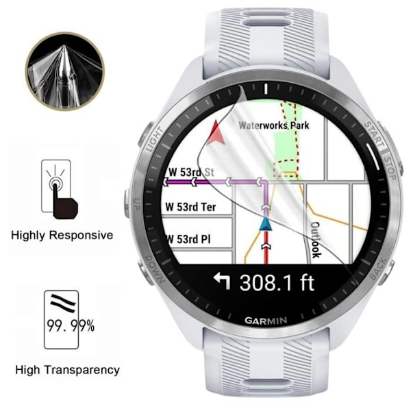 Skärmskydd för Garmin Forerunner 965 [Pack 6] Ultra Tunn Plastfolie Skyddande Phonillico Transparent