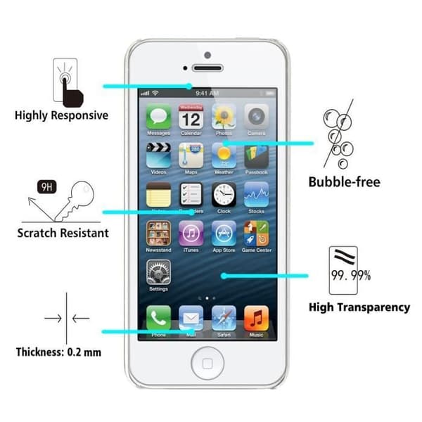 Skärmskydd - Phonillico® - iPhone SE (2016) - Härdat glas - Rep resistent - Transparent Transparent