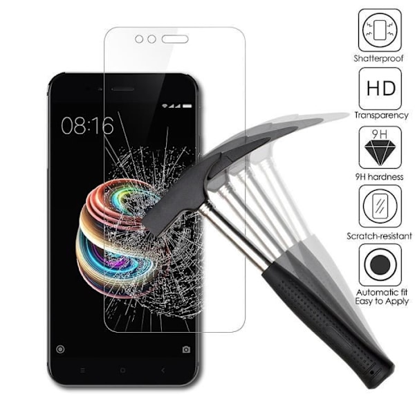 Suojakalvo - Phonillico® - Xiaomi MI A1 - Karkaistu lasi - Erittäin kestävä - Naarmuuntumaton Transparent