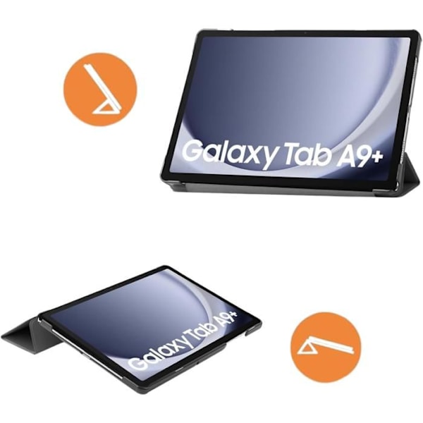 Coque - Phonillico - Samsung Galaxy Tab A9 PLUS 2023 - Heltäckande skydd - Svart - Flera lägen Svart