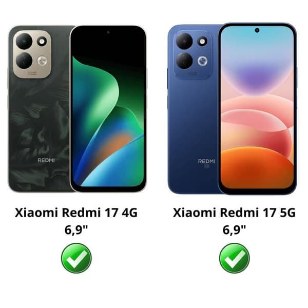Cover til Xiaomi Redmi 17 - Stødabsorberende Beskyttelse TPU Blød Transparent Phonillico® Transparent