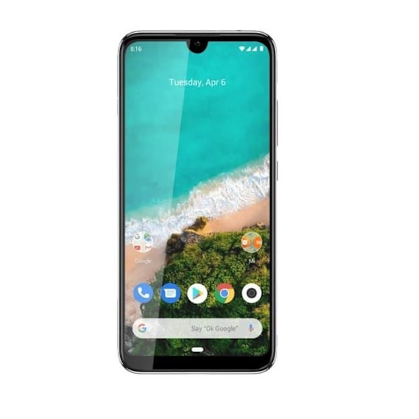 "Tempered Glas til Xiaomi MI A3 [Pakke 3] Transparent Helskærm med Sort Kant Skærmbeskyttelse [Phonillico®]" Transparent, svart