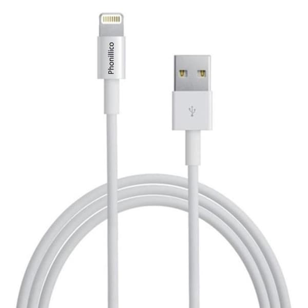 USB-kabel + Vægoplader til iPhone 11 - 11 PRO - 11 PRO MAX - 1 Meter oplader kabel til stikkontakt [Phonillico®] Vit