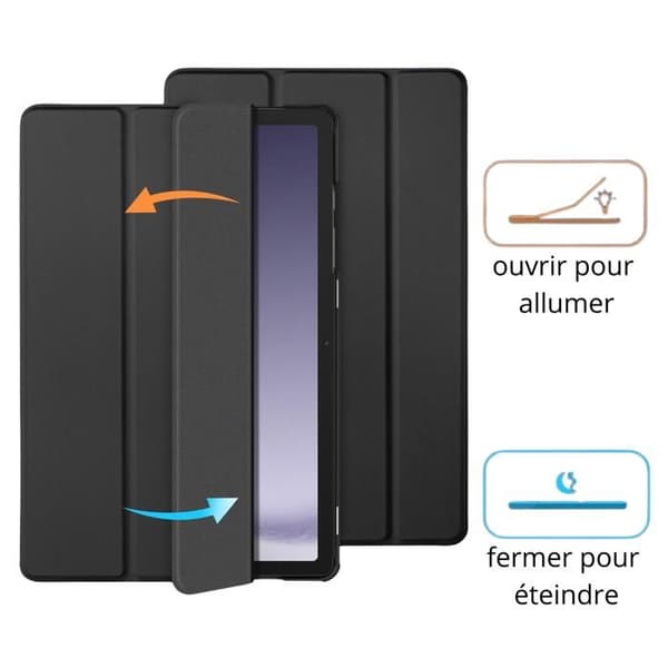 Coque til Samsung Galaxy Tab A9 PLUS 2023 - Sort etui med fuld beskyttelse og multifunktionsposition Phonillico Svart