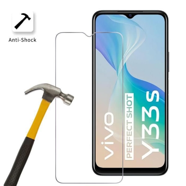 Film Vitre Skyddsskärm - Phonillico - Vivo Y33S - Paket med 2 - Härdat glas - Repbeständigt Transparent