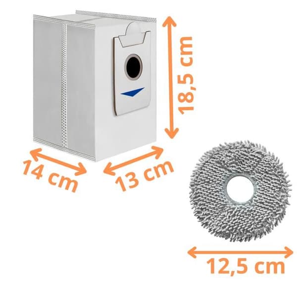 Pak tilbehør til Ecovacs Deebot X2 Deebot X2 OMNI Deebot X2 PRO - Støvsugerpose [Sæt 8] Mikrofiberklud [Sæt 4]