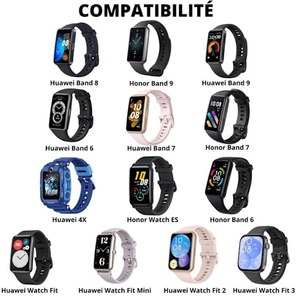Latauslaite 12W + Kaapeli Yhteensopiva Honor Band 9/Band 7/Band 6/Huawei Band 9/Band 8/Band 7/Watch Fit Phonillico® Svart