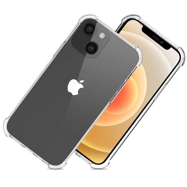 Iskunkestävä läpinäkyvä silikonikuori iPhone 13 MINI (5,4") Phonillico®