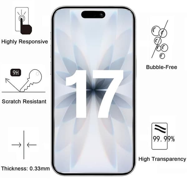 Coque sort sort til iPhone 17 og 2 hærdede glas skærmbeskyttelse Phonillico® Svart