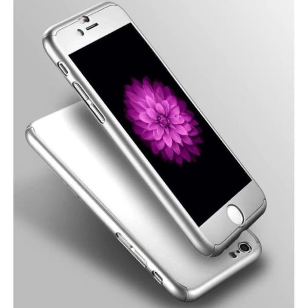 Coque - Phonillico - iPhone 6/6S - Sølv - Tempereret Glas - Fuld Beskyttelse Pengar