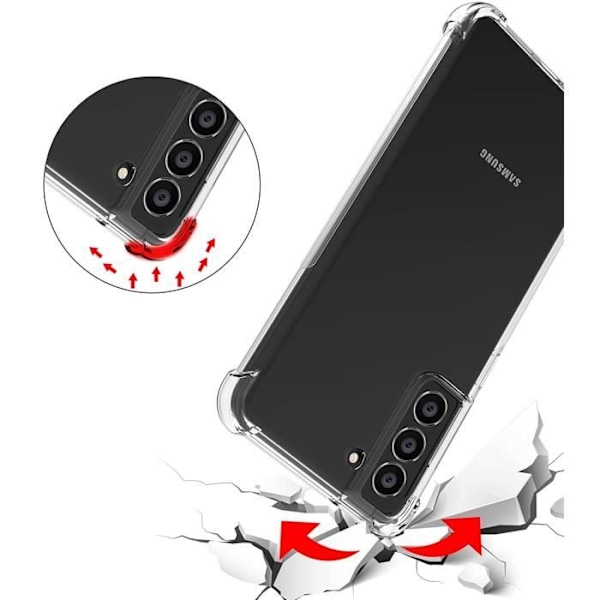 Coque til Samsung S22 5G - Stødabsorberende Beskyttelse Silikone Blød Transparent Phonillico® Transparent