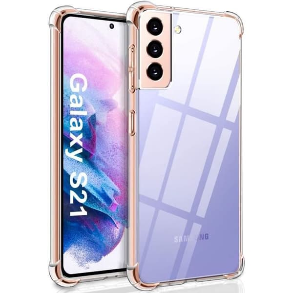 Stöttålig Transparent Silikonfodral för Samsung S21 - Phonillico® Transparent