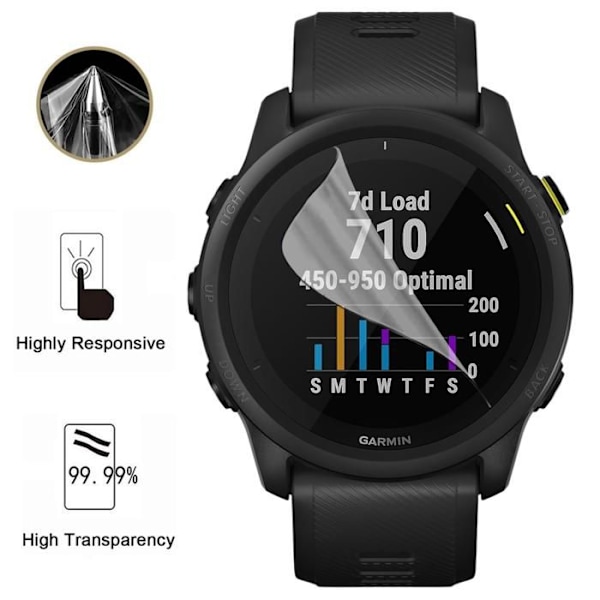 Skydd för skärm till Garmin Forerunner 745 [Paket 6] Plastfilm Skyddande Ultra Tunn Phonillico Transparent