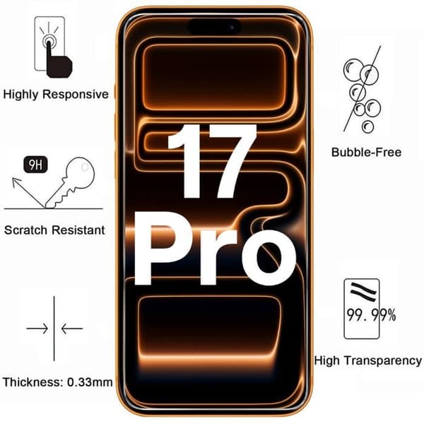 Stødabsorberende cover til iPhone 17 PRO og 2 hærdede glas skærmbeskyttelse Phonillico® Transparent