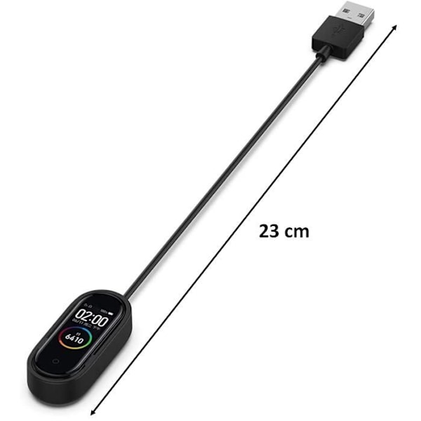 Laddare 12W + Kabel Kompatibel med Xiaomi Mi Band 4 - Ladda Klocka Phonillico® Svart
