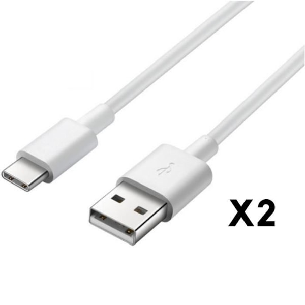 USB-C-kabel för Google Pixel 6 - Google Pixel 6 Pro - Typ USB-C Vit 1 Meter [PACK 2] Phonillico® Vit