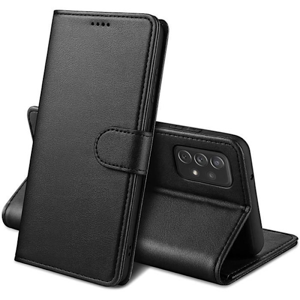 Coque för Samsung A72 - Svart Plånbok Med Magnetlock För Kortförvaring [Phonillico®]