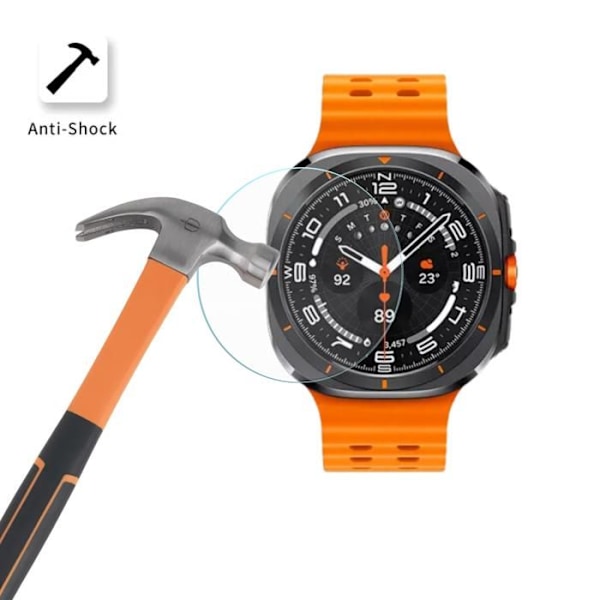 Härdat glas för Samsung Galaxy Watch Ultra 47mm [Pack om 2] Skärmskydd för klocka Repistent Phonillico® Transparent