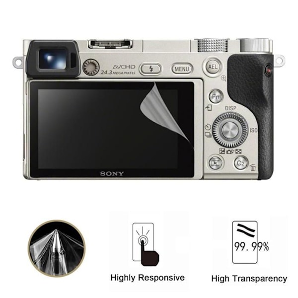 Skærmbeskyttelse til Sony Alpha 6600-A6600-α6600 [Pakke 4] Ultra Tyndt Beskyttelsesfilm i Plast Phonillico