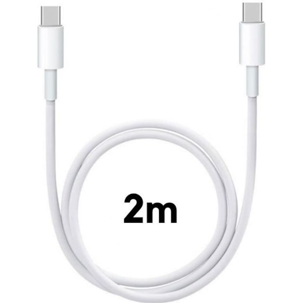 "Kabel USB-C USB-C 2m för MacBook - MacBook Air - MacBook Pro - iMac - Mac mini Phonillico®" Vit