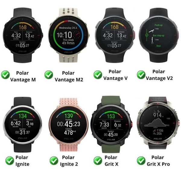 Yhteensopiva laturi Polar Vantage M-Vantage M2-Vantage V-Vantage V2 -Ignite-Ignite 2-Grit X - USB-kaapeli 1m Phonillico® kellolle Svart