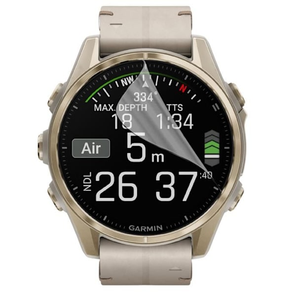 Näyttösuojus Garmin Fenix 8 - 51mm [Pakkaus 6] Erittäin ohut muovisuojakalvo Phonillico Transparent