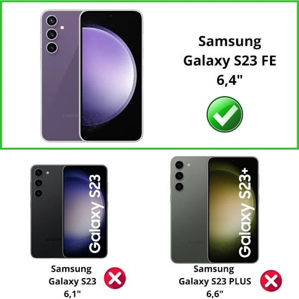 Hærdet Glas til Samsung Galaxy S23 FE [Pack 2] Beskyttelsesfilm til Skærm Phonillico® Transparent