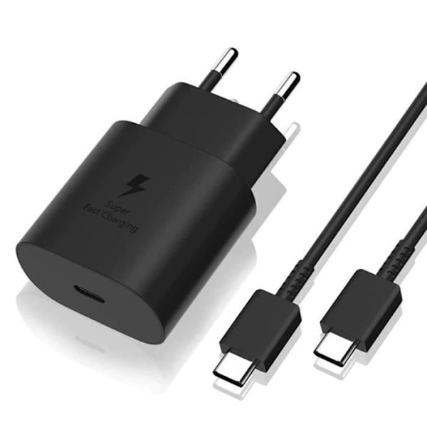 Snabb Laddare 25W + USB-C till USB-C Kabel för Samsung Galaxy A14 4G - A14 5G - A34 5G - A54 5G - S23 Phonillico®