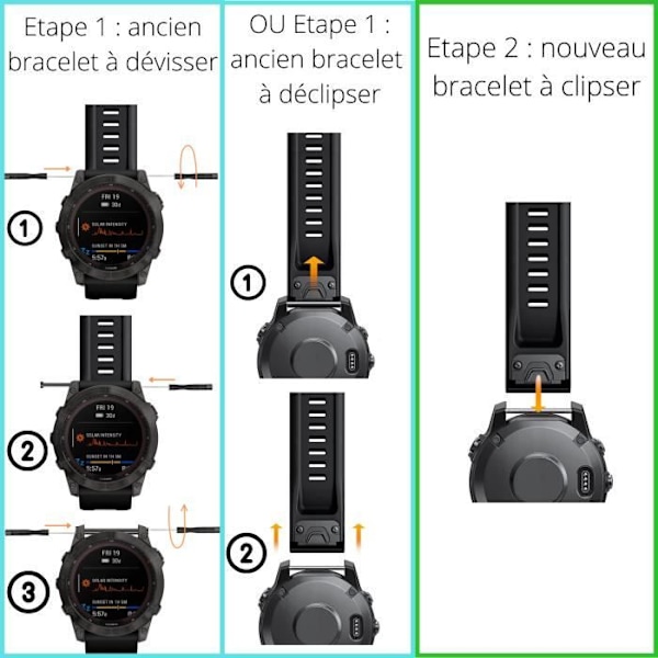 Armbånd til Garmin D2 Delta - D2 Match 1 - Approach S60 - Approach S62 - Sort Silikone 22mm QuickFit Phonillico®