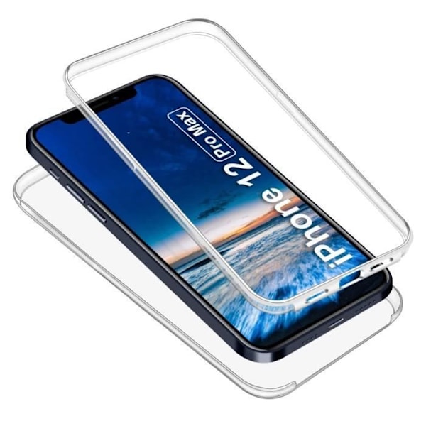 Skydd för Apple iPhone 12 PRO MAX (6,7") - Heltäckande Transparent Silikon 2 Delar Fram Bak Inpassande Phonillico® Transparent