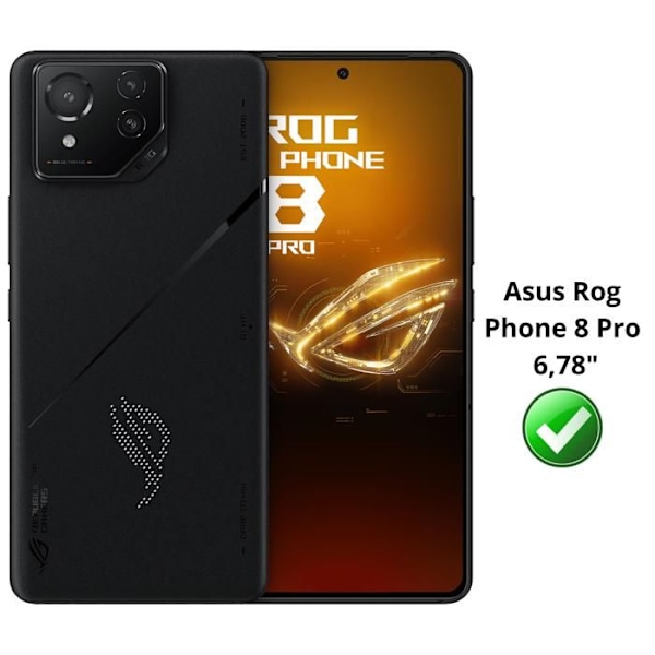 Skyddande film - Phonillico® - Asus Rog Phone 8 PRO - 2-pack - Härdat glas - Repkayttåligt Transparent