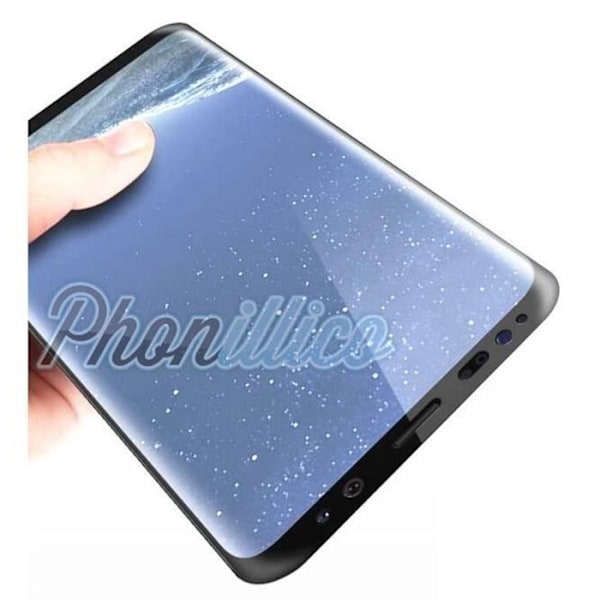 Elokuva Samsung Galaxy Note 8:lle - Koko musta suoja, kaareva lasi, Phonillico® korkealuokkainen lasi svart och klar