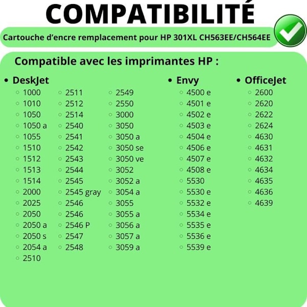 Mustekasetti - HP - 301XL - Musta ja Värit - 2 pakkauksessa - Yhteensopiva useiden mallien kanssa