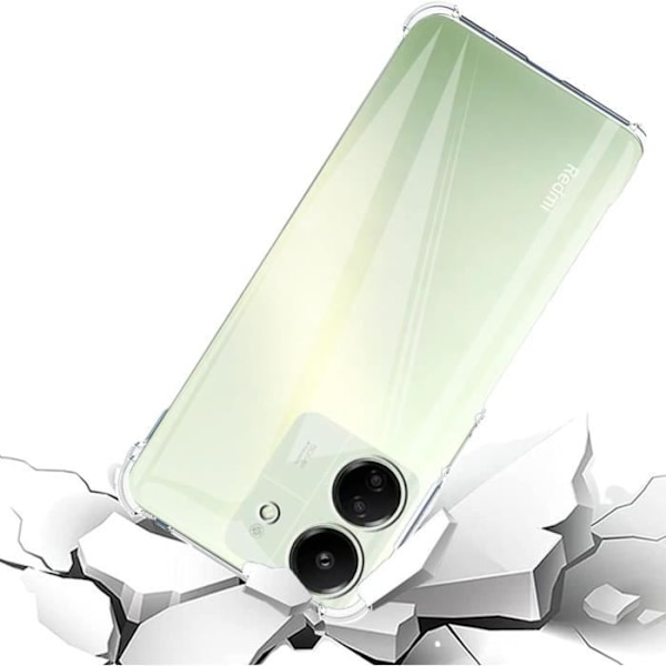 Fodral till Xiaomi Redmi 13C - Stötsäkert Skydd TPU Mjukt Transparent Phonillico®