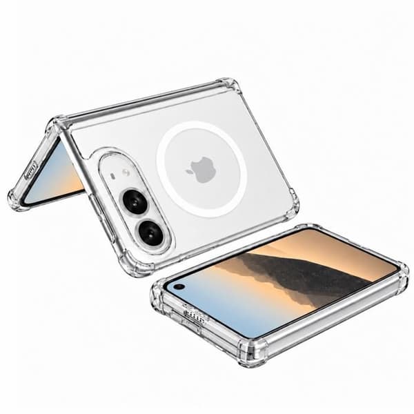 Cover med magnetisk cirkel til iPhone DUO og plastbeskyttelse til skærm Phonillico® Transparent