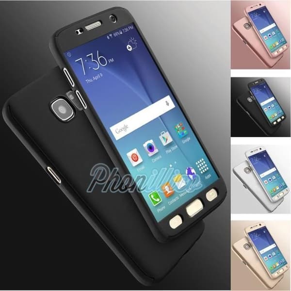 Coque til Samsung Galaxy S7 EDGE - 360 Fuldt Sort Phonillico® Svart