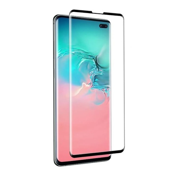 Verhonkäsitelty lasi Samsung Galaxy S10 PLUS [Paketti 3] Läpinäkyvä täydellinen kalvo mustalla reunalla näytönsuojakennolle Phonillico®