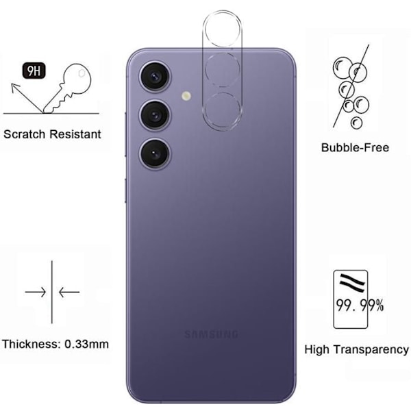 Beskyttelsesfilm - Phonillico - Samsung Galaxy S24 PLUS - Sort hærdet glas - Anti-spion - Pakke med 2 Svart